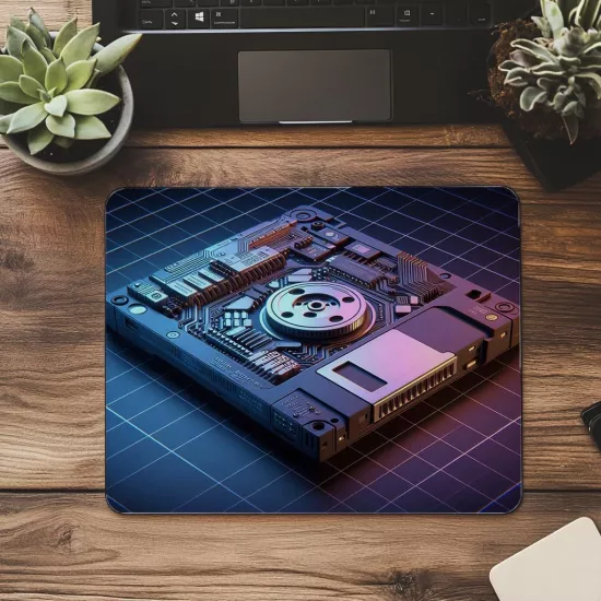 Yarı Takılı Disketli Mousepad – Retro Drive - 19x23 cm 2 mm Dikdörtgen İthal Baskılı Mouse Pad