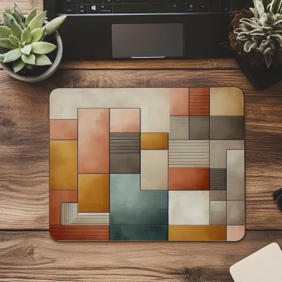 Nötr Paletli Modern Kompozisyon Mousepad - 19x23 cm 2 mm Dikdörtgen İthal Baskılı Mouse Pad