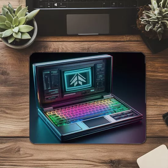 Blinking Cursor’lı Eski Bilgisayar Mouse Pad - 19x23 cm 2 mm Dikdörtgen İthal Baskılı Mouse Pad