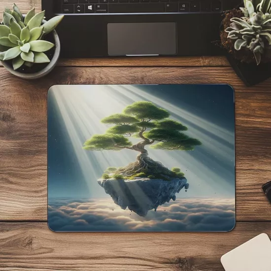 Havada Asılı Bonsai Temalı Mousepad - 19x23 cm 2 mm Dikdörtgen İthal Baskılı Mouse Pad
