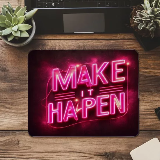 Kendin Ol Yazılı Neon Mouse Pad - 19x23 cm 2 mm Dikdörtgen İthal Baskılı Mouse Pad