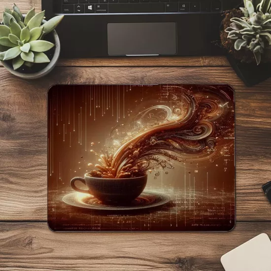 Espresso Kod Dönüşümü Temalı Mousepad - 19x23 cm 2 mm Dikdörtgen İthal Baskılı Mouse Pad