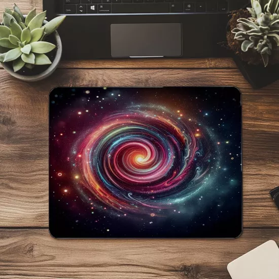 Yıldızlı Renkli Galaksi Hareketi Mousepad - 19x23 cm 2 mm Dikdörtgen İthal Baskılı Mouse Pad
