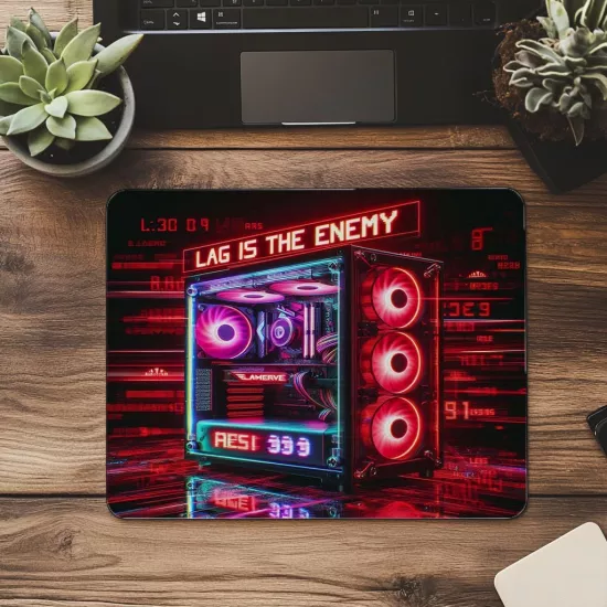LAG Düşmanı Esprili Parlak Mousepad - 19x23 cm 2 mm Dikdörtgen İthal Baskılı Mouse Pad