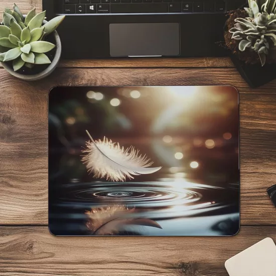 Havadaki Tüy ve Gölet Mousepad - 19x23 cm 2 mm Dikdörtgen İthal Baskılı Mouse Pad