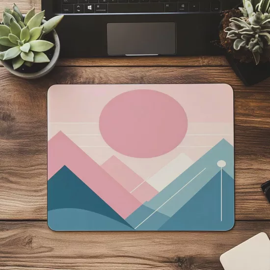 Sanatsal Çizgilerle Yorumlanan Doğa Mouse Pad - 19x23 cm 2 mm Dikdörtgen İthal Baskılı Mouse Pad