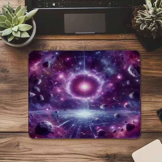 Sci-Fi Geçit Tasarımı – Uzay Mouse Pad - 19x23 cm 2 mm Dikdörtgen İthal Baskılı Mouse Pad