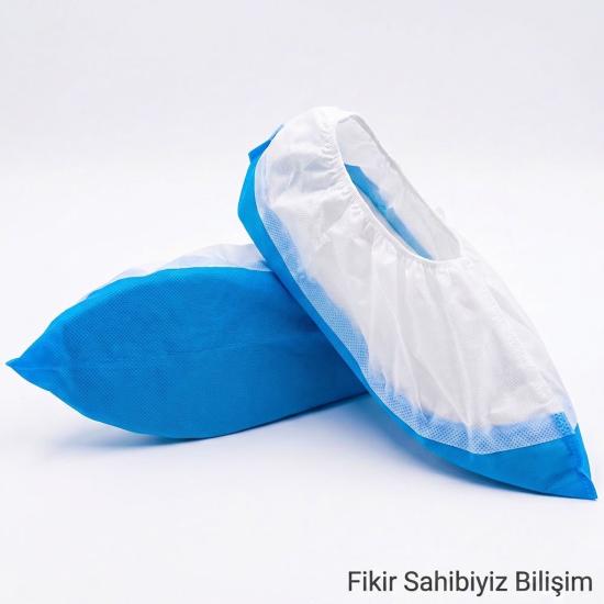 500 Adet CPE Kaymaz Taban Özel Tabanlı Tela Bez Galoş (500 Lü Paket)