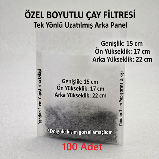 Endüstriyel Demlik İçi Çay Filtresi Körüklü Kapaklı Çay Süzgeci Boş Demlik Poşeti Bonesi 15x22 cm 100 Adet ((100 Lü) Bitki Kış Çay Demleme