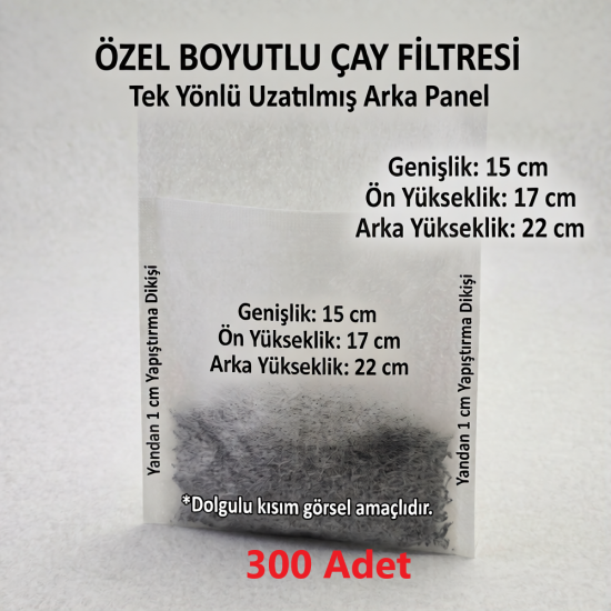 300 Adet Endüstriyel Demlik İçi Çay Filtresi Körüklü Kapaklı Çay Süzgeci Boş Demlik Poşeti Bonesi 15x22 cm Bitki Kış Çay Demleme