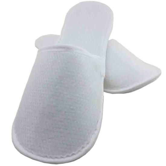 100 Çift Petek Dokulu Tek Katlı Havlu Beyaz  Otel Terliği Tek Kullanımlık Kullan At