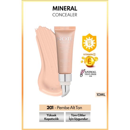 Note Cosmetics Mineral Concealer Spf 15 Yoğun Kapatıcı Metal Başlıklı Göz Altı Kapatıcısı - 201 Açık