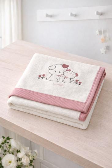 Eke My Baby Pembe %100 Organik Pamuklu Kundak Havlu 82x90 cm