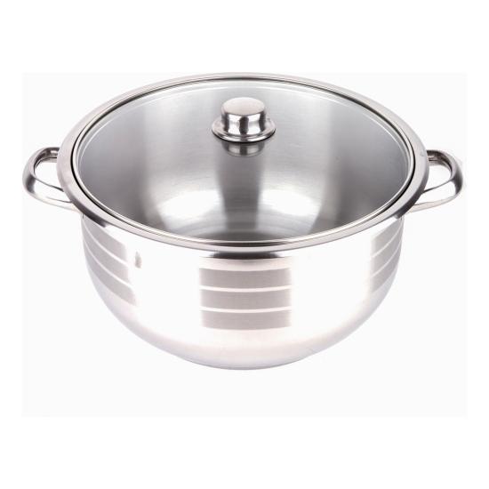 Manheim Cam Kapak Çelik Derin Tencere 30 x 20 cm