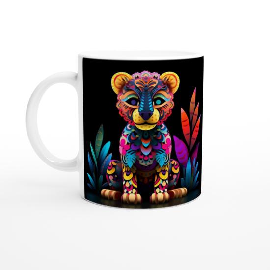 Renkli Leopar Yavrusu Kupa Bardak