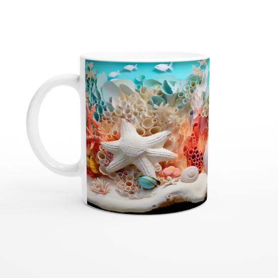 Mercan Ormanında Deniz Yıldızı Kupa Bardak