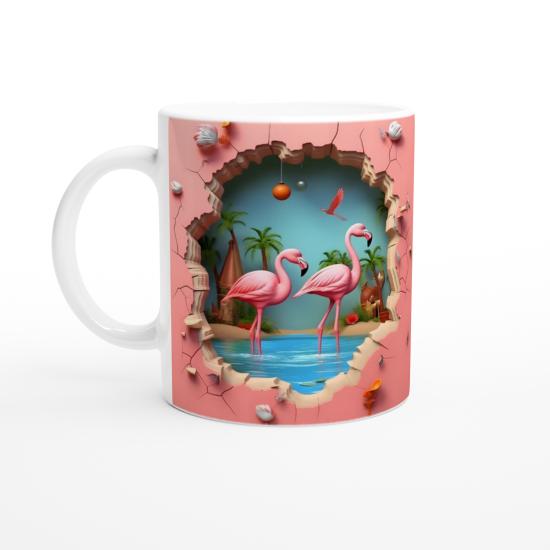 Tropikal Flamingo Baskılı Kupa Bardak