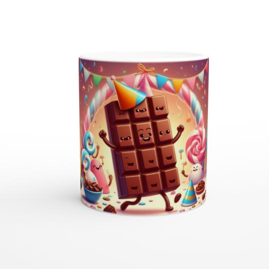Çikolata Partisi ve Tatlı Şekerler Temalı Çocuklara Özel Baskılı Kupa Bardak