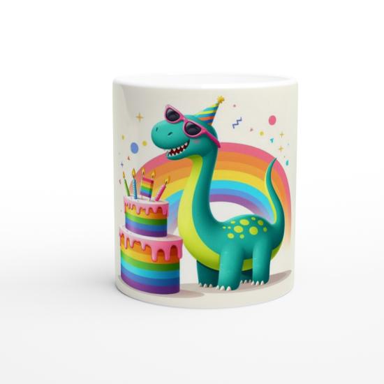 Neşeli Dinozor Doğum Günü Temalı Çocuklara Özel Baskılı Kupa Bardak