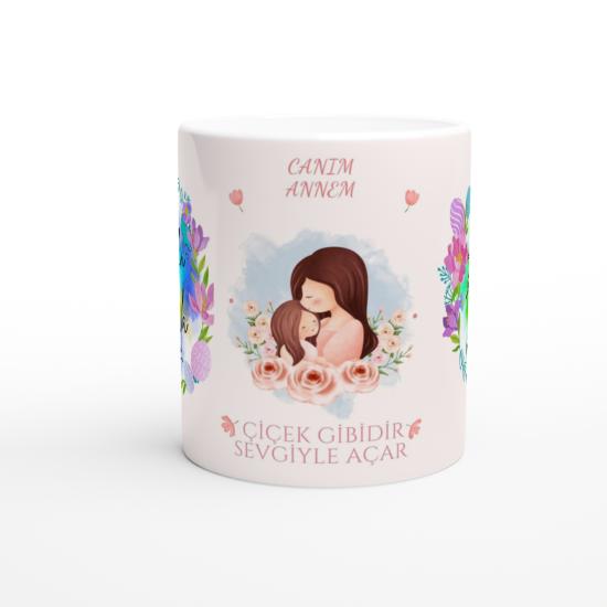 Çiçek Gibi Sevgiyle Açar Baskılı Kupa Bardak