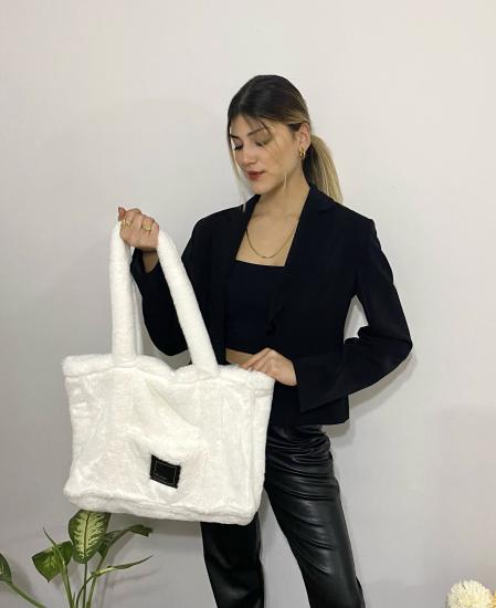 LuLuYen Peluş Çanta 2025 Sonbahar Kış Sezonu Yeni Moda Çok Şık Trend Yumuşacık Omuz Çantası-Taba