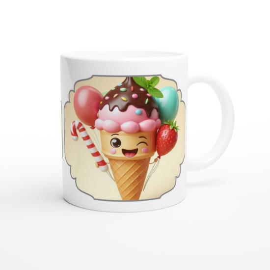 Neşeli Dondurma Partisi Temalı Çocuklara Özel Baskılı Kupa Bardak