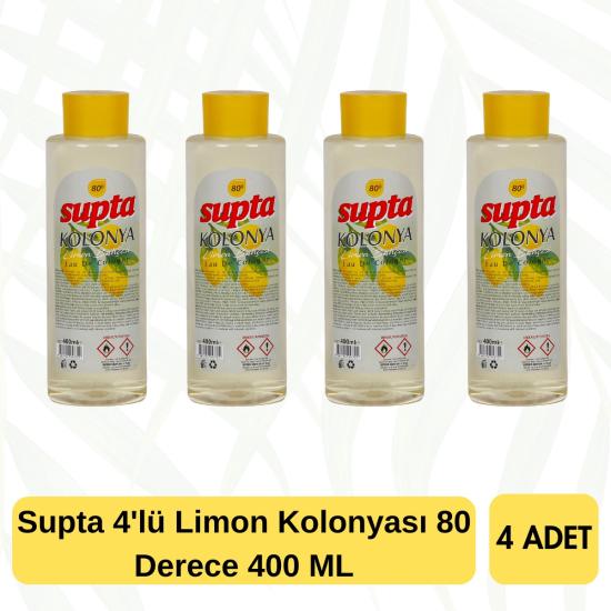 Supta 4’lü Limon Kolonyası 80 Derece 400 ML