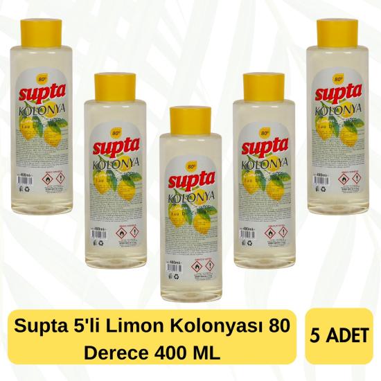 Supta 5’li Limon Kolonyası 80 Derece 400 ML