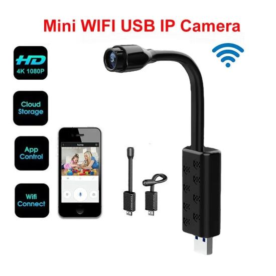 Wifi İp Kablosuz Mini Usb Hareket Algılama Elastik Gizli Güvenlik Kamerası 32 GB Hafıza Kartı Hediyeli